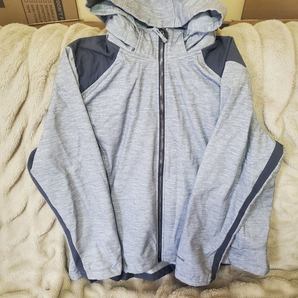 Free Country Kids Light Gray and Dark Gray Hooded Raincoat